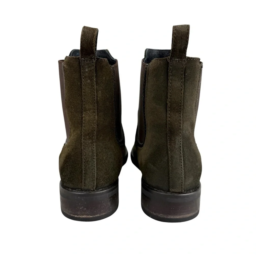 Thursday Duchess Chelsea Boots Dark Olive Suede Sz 7